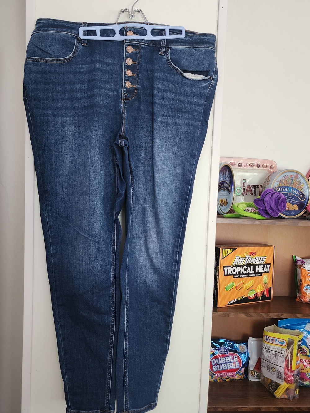 Maurices Dark Blue Skinny Button-Fly Jeans